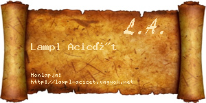 Lampl Acicét névjegykártya